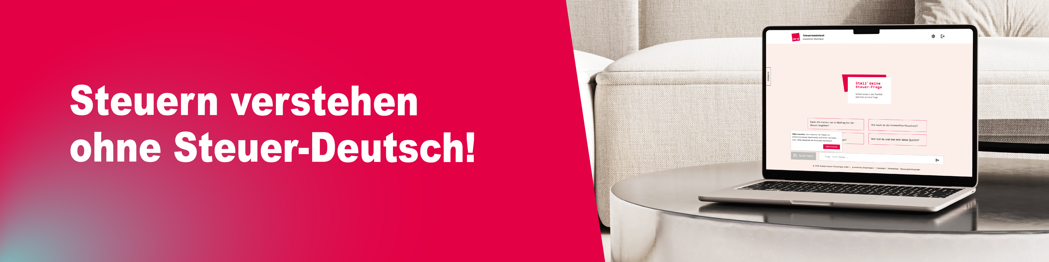 ver.di Steuertipps powered by Steuertipps:  Steuern verstehen ohne Steuer-Deutsch mit dem ver.di Steuerassistent.